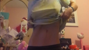 Skinny Girl Showing off on Webcam
