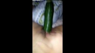• Snapchat • 18 Year old really Wet. Masturbating with Huge Cucumber!