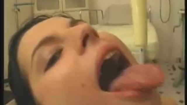 Anal Fucked and Cum Funneling inside the Clinic