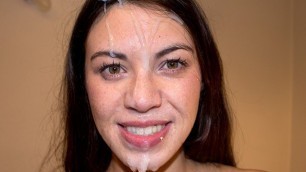 Brunette Tiffany Doll is Face Fucked before Receiving a Sticky Facial