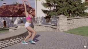 Teen GIRL often doing her workout in public places and getting completely naked