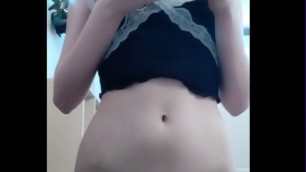 Brunette teen school girl showed her jusy holes on webcam for money